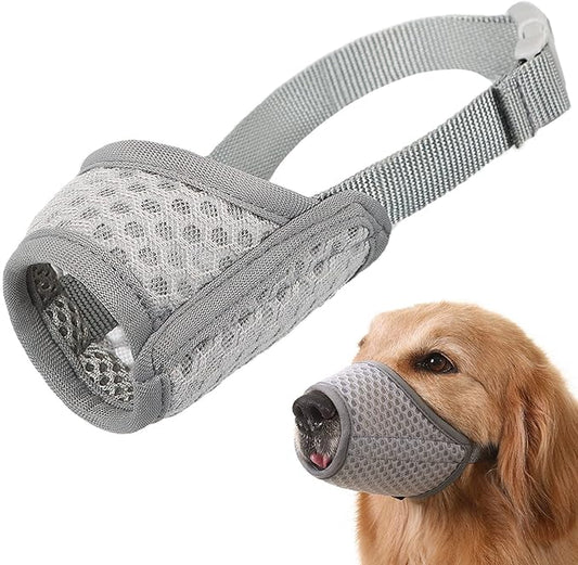 Mayerzon Dog Muzzle, Soft Mesh Muzzle for Small Medium Large Dogs Chihuahua Poodles Beagle Dachshund Corgis Labrador, Puppy Muzzle for Biting Chewing Grooming, Allows Panting Drinking