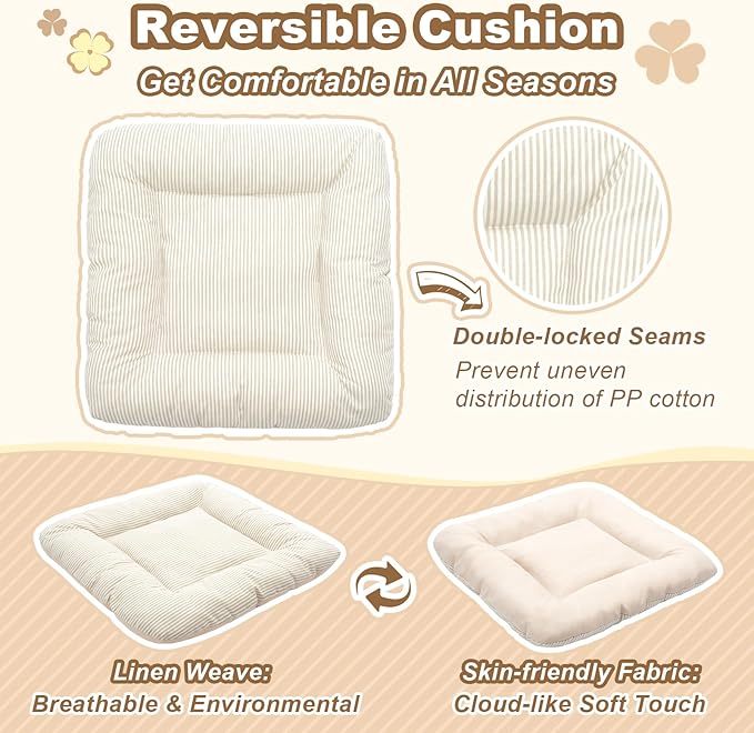 Jiupety Indoor Dog House with Frame, Cute Dog Tent Bed with Cover Cave, Breathable, Washable, and Foldable House, Suitable for 10-20 Lb Puppy and Cats, Medium (17"×17"×17"), Beige