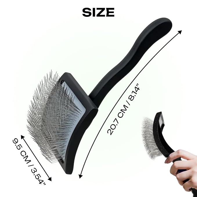 Natural Wooden Grooming Brush for Pets – Long Metal Pins Slicker for Dogs & Cats