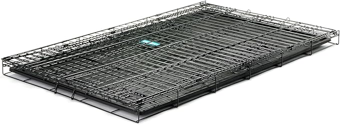 Secure and Compact Double Door Metal Dog Crate, Extra Large with Divider Panel