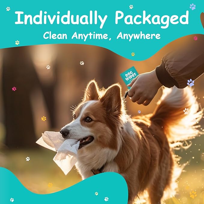 Pet Wipes for Dogs, Cleaning and Odor-Controlling Grooming Wipes for Paws, 80 Count