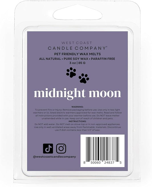 Pet Friendly Wax Melts | Pet Safe Wax Melts | All Natural Dog Safe Wax Melts | Non-Toxic Wax Melts | Pet Odor Eliminator | Pure Soy Wax Melts | Veterinarian Approved (Midnight Moon)