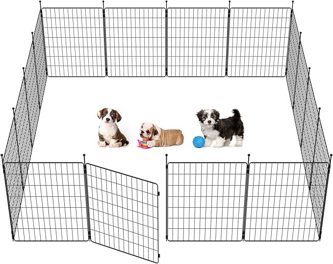 FXW MiniPaws Dog Playpen for Yard & RV Camping, Expandable 32-inch 16 Panels for Small and Medium Dogs, Portable for Indoor and Outdoor Use