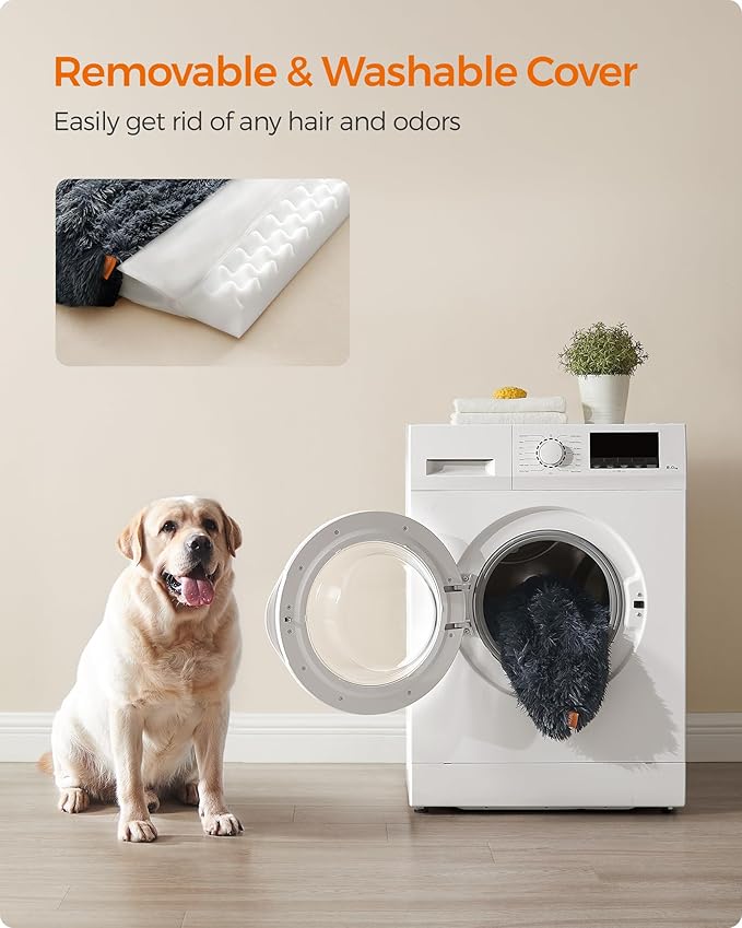 Feandrea Dog Bed, Orthopaedic Dog Sofa Bed for Medium Dogs, Waterproof Ped Bed with Removable Washable Cover, 36 x 27 x 9 Inches, Dark Gray UPGW232G02