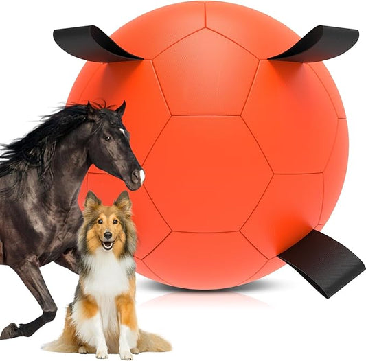 QDAN Herding Ball for Dogs, 25 inch Dog Balls, Giant Dog Toys Horse Toy, Dog Herding Ball for Australian Shepherd, Orange