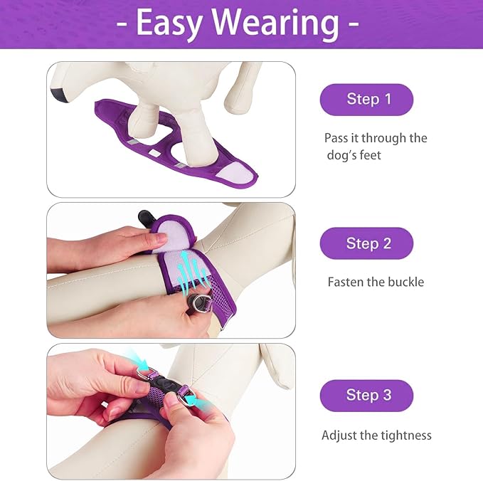 Dog Harness for Small Dogs, Small Dog Harness and Leash Set, Honeycomb Grid, Reflective Lightweight Harness & Anti-Twist Pet Lead,Dog Harness(Multi Color, Size: XS-S-M) (S, Purple)
