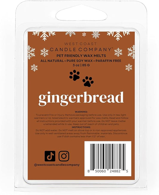 Pure Soy Wax Melts | Pet & Dog Safe | Odor Eliminator (Gingerbread)