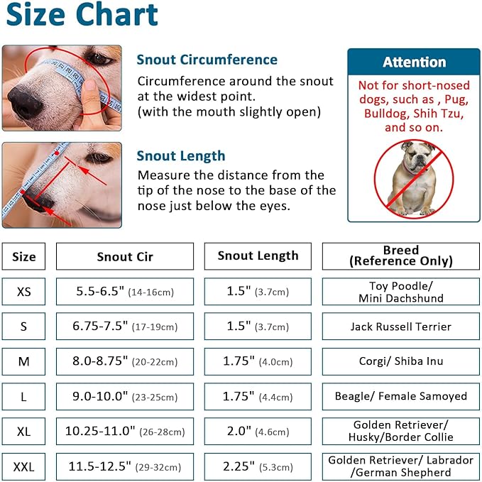 LUCKYPAW Dog Muzzle Mesh Muzzle for Large Medium Small Dogs Soft Dog Muzzle to Prevent Biting Chewing Excessive Barking with Adjustable Head Strap Perfect for Vet Visit (Black, L)