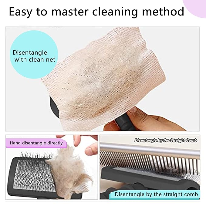 Large Slicker Brush for Dogs,Cats,Extra Long Pin Shedding Brush for Long Haired Dog,Cat, Pet Grooming Wire Brush for Thick Undercoat Curly Hair,25mm(1"),Black