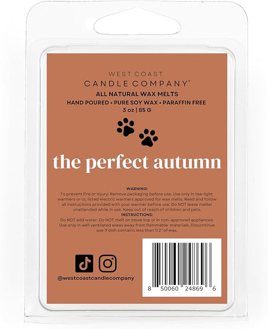 Pet Friendly All Natural Wax Melts - Non-Toxic, Pet Odor Eliminator, Pure Soy, Veterinarian Approved (The Perfect Autumn)