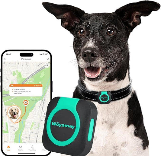 GPS Tracker & Health Monitoring for Dogs -Pet GPS Location Tracker, Wellness & Escape Alerts, Waterproof, Works with Any Collar (Green & Black), WOY-028