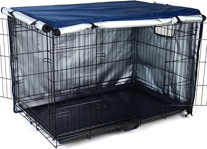 kefit Dog Crate Cover 48 inch, Kennel Cover for Dog Cage, Navy Blue