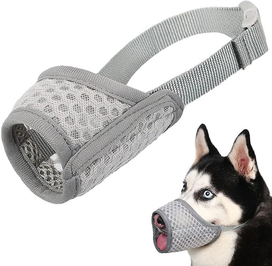 Mayerzon Dog Muzzle, Soft Mesh Muzzle for Small Medium Large Dogs Chihuahua Poodles Beagle Dachshund Corgis Labrador, Puppy Muzzle for Biting Chewing Grooming, Allows Panting Drinking