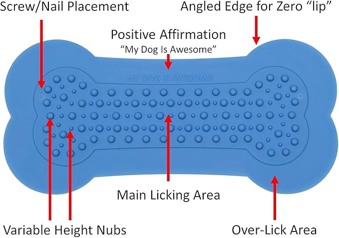 Lick Lick Pad Dog Accessories | Pet Shower Attachment | Dog Peanut Butter Lick Pad | Dog Bathing Station | Dog Bathing Supplies | Veterinarian Used | Suction to Wall | Large (Large - 2 Pack, Blue)