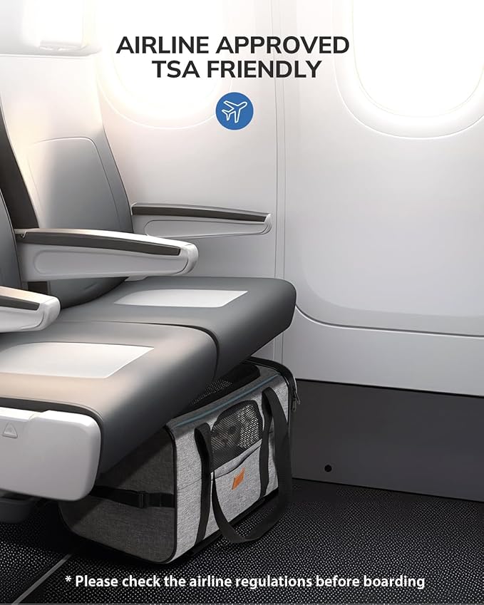 Morpilot Cat and Dog Carrier with Detachable Wheels - Airline Approved Rolling Carrier for Small Pets and Cats - Foldable Pet Travel Bag