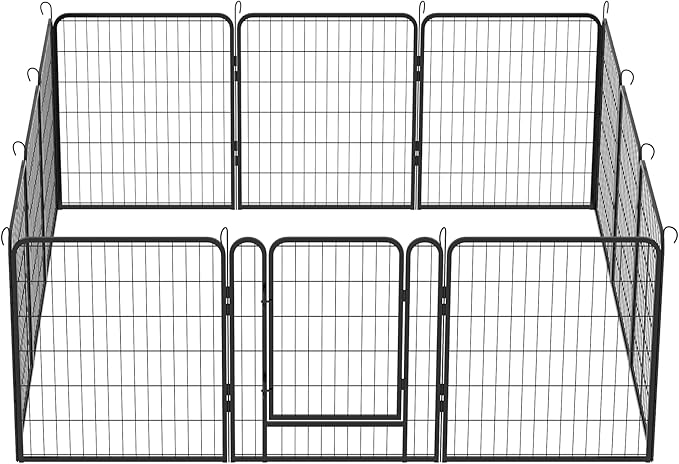 KEIKI 12 Panels 31.7" H Heavy Duty Metal Playpen with Door for Dog Fence,Pet Exercise Pen Versatile Shape for Outdoor Indoor
