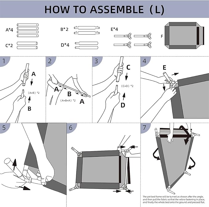 pettycare Elevated Outdoor Dog Bed - Raised Dog Bed for Large Dogs, Heavy Duty Dog Cot Bed Waterproof, Cooling Elevated Dog Bed with Washable Breathable Teslin Mesh, Durable, Non Slip, 42 Inches, Grey