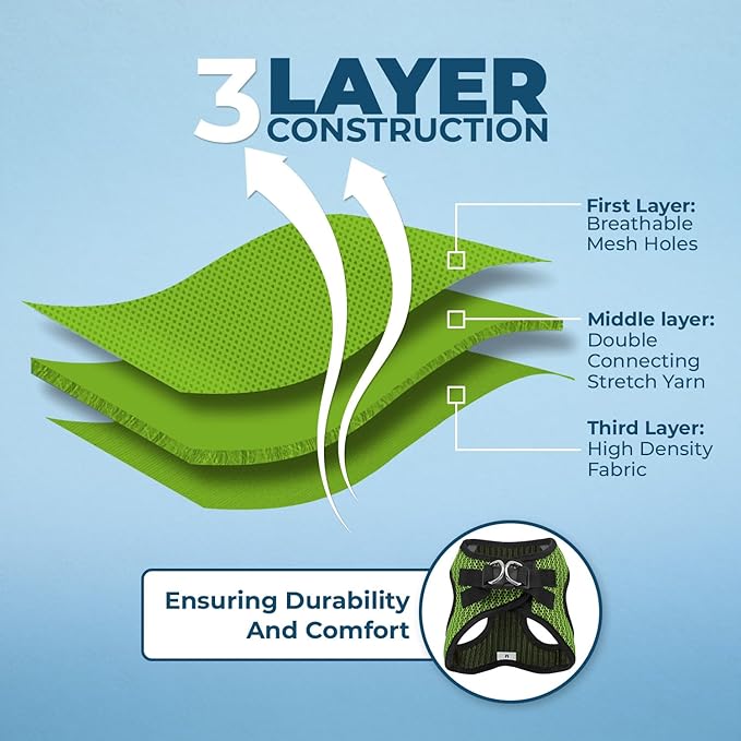 Voyager Step-in Air Dog Harness - All Weather Mesh, Reflective, No Pull Harness for Small, Medium Dogs, Cats - Secure with Hook & Loop Fastener, Buckle, Double D-Rings - Lime Green 2-Tone, XS