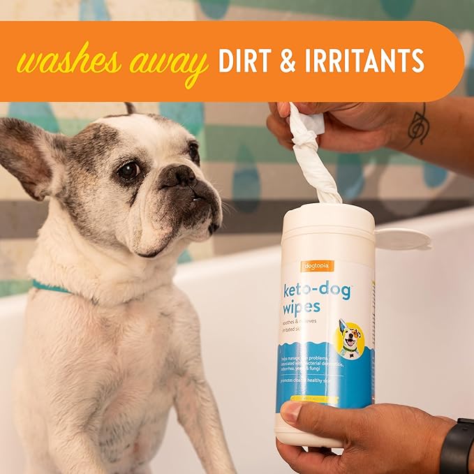Keto Dog Wipes for Pets (60ct) | Soothing and Convenient Wipes for Pets’ Irritated Skin | Relief for Skin Problems in Dogs