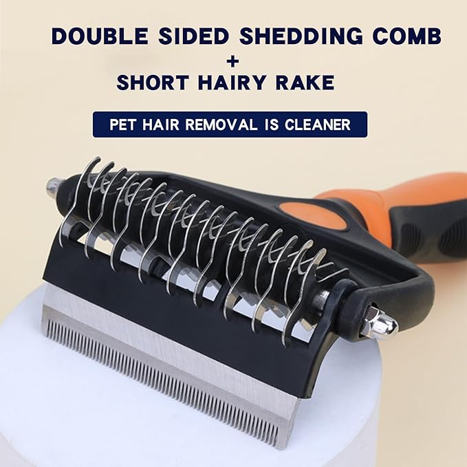 Pt brush for shedding,Dematting comb for Dogs, Cat deshedding Brush, Dog Grooming Rakes for long haired Dogs-Double Sided Shedding,Pet undercoat brushes Reduce Shedding by 95% (Green)
