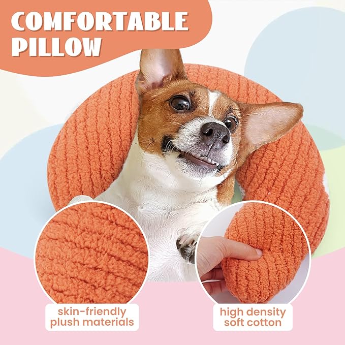 T'CHAQUE Cat Pillow, Dog Neck Pillow Anxiety Relief, Comfort Cat Pillows for Indoor Cats, Ultra Soft Dog Calming Pillow Bed, Half Donut Cuddler Sleeping Improve Pillow Pet for Upper Spine Support