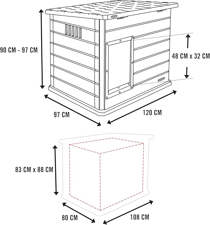 Lifetime Deluxe Dog House, Weather Protected with Adjustable Vents, Ideal Shelter for Medium to Large Dogs