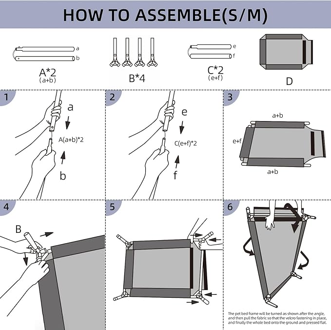pettycare Elevated Outdoor Dog Bed - Dog Cots beds for Medium Dogs, Heavy Duty Raised Dog Bed Waterproof, Cooling Elevated Dog Bed with Washable Teslin Mesh, Durable, Non Slip, 32 Inches, Black