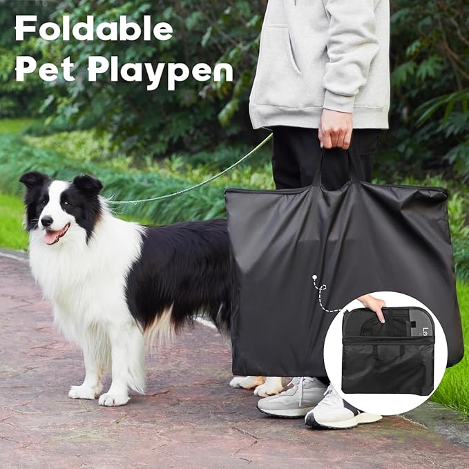 Love's cabin Pet Puppy Dog Playpen, Small Dog Tent Crates Cage Indoor/Outdoor, Portable Playpen for Dog and Cat, Foldable Pop Up Dog Kennel Playpen with Carring Case, Removable Zipper Top, Dark Grey