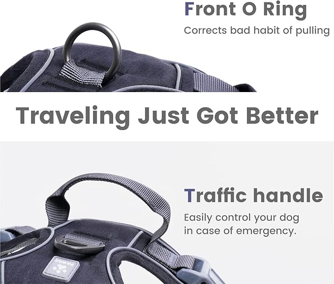 Pawaii Dog Harness for Medium Dogs, Dog Harness with Pet ID Tag, No Choke Dog Harness, Adjustable Soft Padded Pet Vest with Easy Control Handle