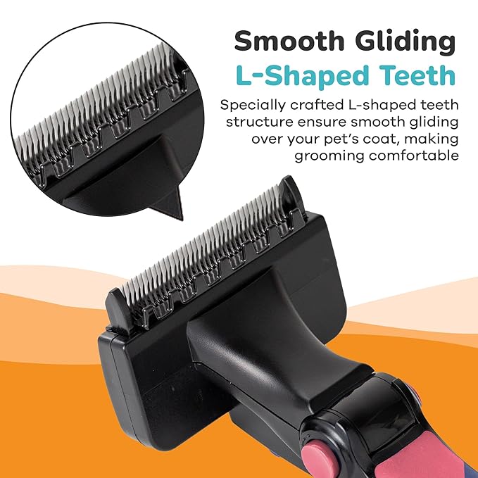 Deshedding Brush for Dogs & Cats - Small & Pink, Long Hair Grooming Tool, Dog Deshedding Brush, Cat Deshedding Brush, Lightweight Deshedding Tool for Shedding Control. Pet Deshedder.