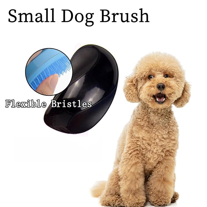 Grooming Brush for Small Dogs - Ideal for Shih Tzus, Yorkies, and Maltipoos - Gentle Puppy Hair Brushes for Effective Grooming - (Black)