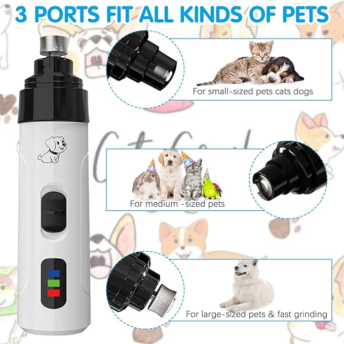 Silent Groom Pro Nail Grinder, Silent Grind Pro for Dogs, Heusom Silent Grind Pro, Silent Grind Pro Dog Nail Trimmer, New Electric Dog Nail Clippers for Dog Nail Grinders Rechargeable