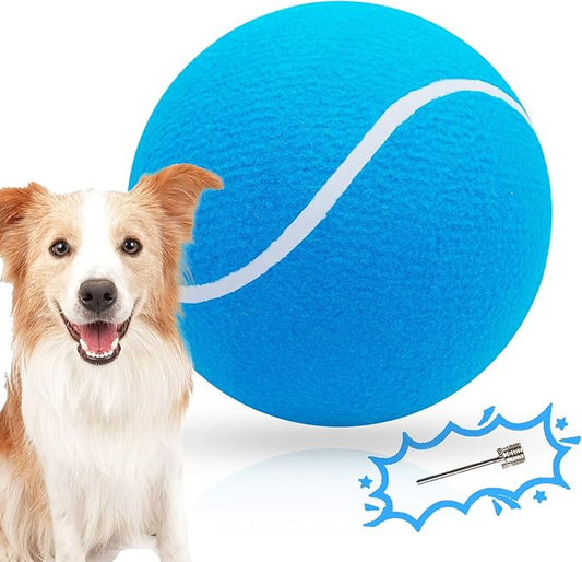 Large Dog Tennis Ball,9.5" Giant Doy Sport Ball Toy,Pet Birthday Gifts Interactive Dog Toys for Small Medium Large Dog (Sky Blue)