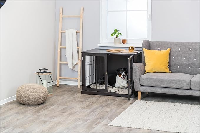 TRIXIE 38.7" Indoor Dog Crate, Wooden Crate Table for Dogs Up to 66 lb, Large Dog Kennel, Perfect in Any Room, Brown