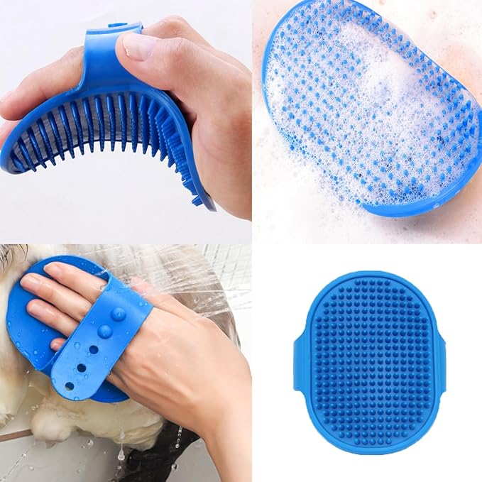 10PCS Cat & Dog Grooming Kit, Self-Cleaning Brush Removes Loose Hair, Pet Bath Brush, Massage Glove, Nail Clipper, Flea Comb