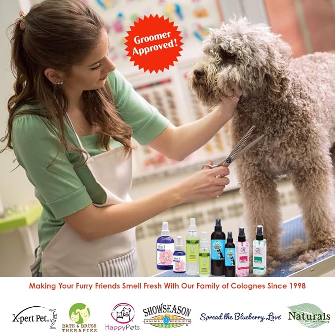 Showseason Bath & Brush Therapies® Butterfly Kisses Pet Cologne 12.5 oz For Dogs | Long-Lasting Odor Eliminator | Paraben-Free | Biodegradable and Non-Toxic | Made in USA