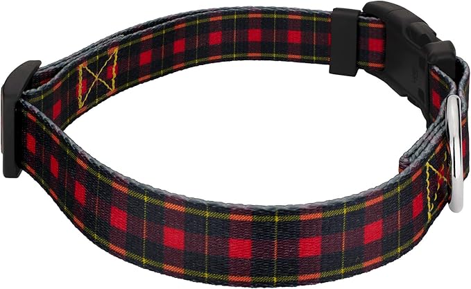 Country Brook Petz - Deluxe Buffalo Plaid Dog Collar - Made in The U.S.A. - Plaid and Argyle Collection Featuring Charming Designs (1 Inch, Medium)