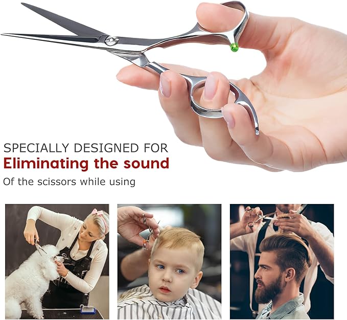 Silicone Grooming Scissors Silencers Replacement: Portable Grooming Scissor Bumpers 10pcs Silencer Parts (Random Color)