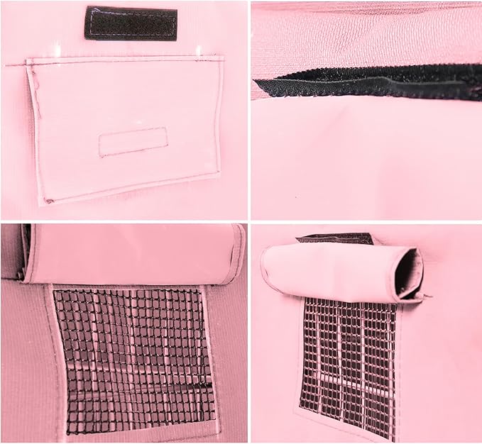 Dog Crate Cover Waterpoof Pink Pet Kennel Covers for Puppy Cat Indoor Outdoor Fit for 1 Door Wire Crate, 43.31x28.74x37.40 Inch