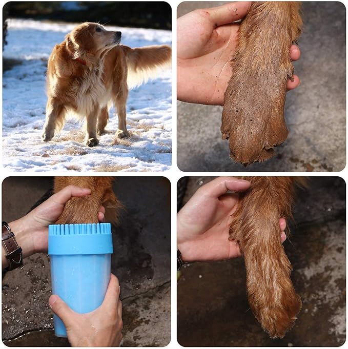 Portable Dog Paw Cleaner Upgrade Dog Cleaning Brush Paw Cleaner for Small/Medium Dogs (New, Red)