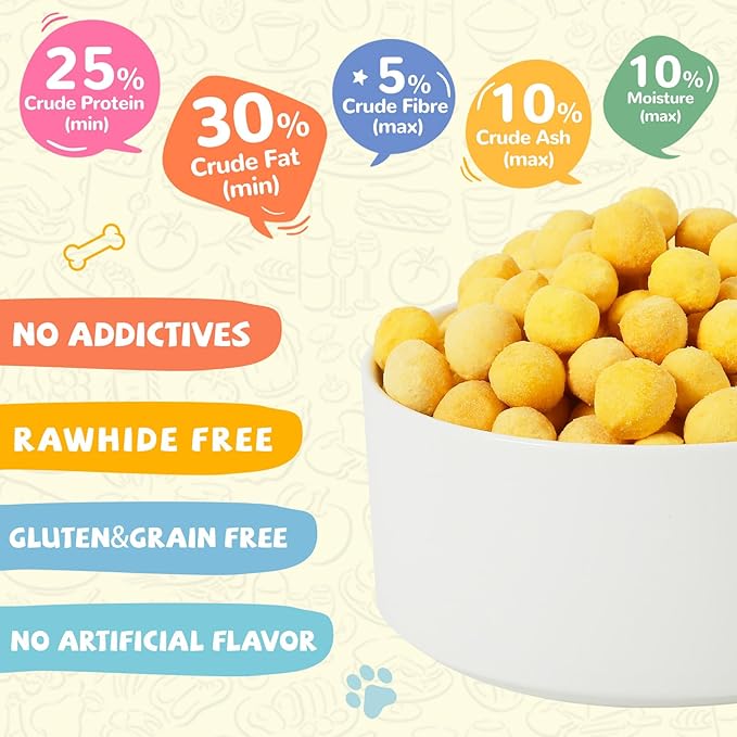 Freeze Dried Quail Egg Yolk Pet Treats, Freeze-Dried Pet Food for Dogs, Cats, Pure Fresh Ingredient, 9.2 oz, Rawhide Free, Gluten&Grain Free