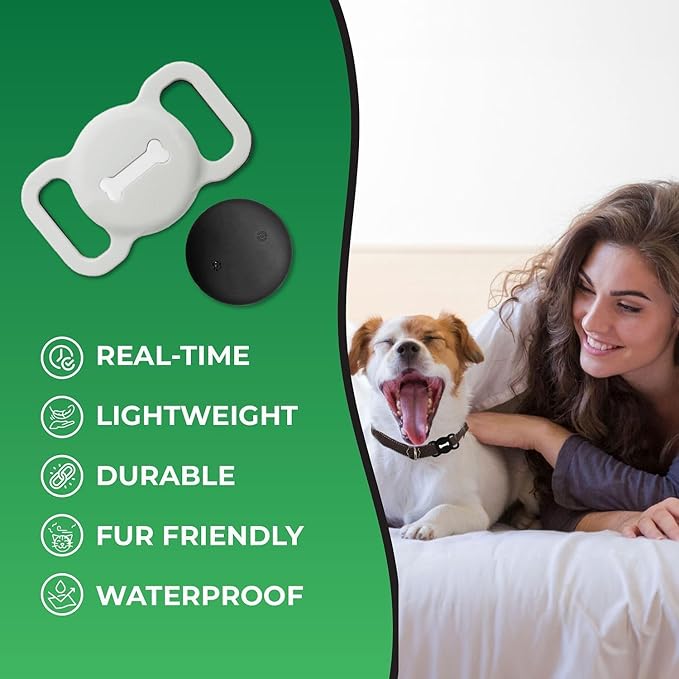 Pet Tracker for Cat, Smart Pet Location Tracker with Cat Collar Holder, Smart Item Finder, MFi Certificated Tracking Device, No Monthly Fee, Works with Find My (iOS Only) (WhiteV3, Small)