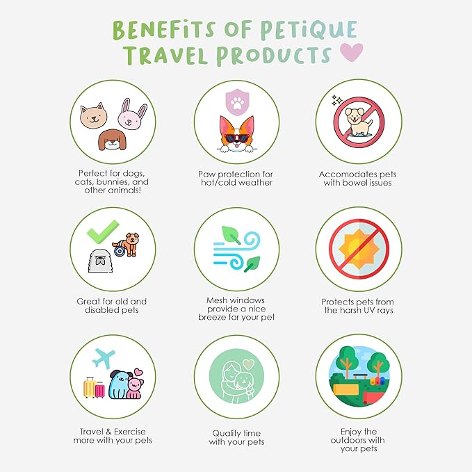 PETIQUE Trailblazer Jogger, Dog Cart for Medium Size Pets, Ventilated Pet Stroller for Cats & Dogs, Turquoise