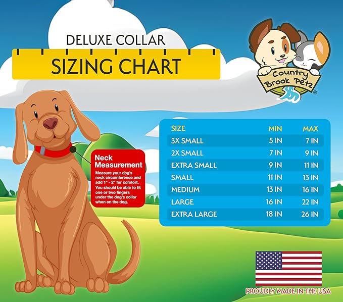 Country Brook Petz - Deluxe Blue and Green Plaid Dog Collar - Made in The U.S.A. - Plaid and Argyle Collection Featuring Charming Designs (1 Inch, Large)