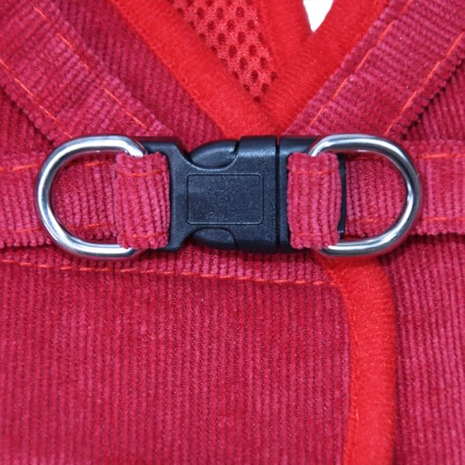 FEimaX Dog Harness and Leash Set, No Pull Reflective Adjustable Pet Harnesses for Puppy Kitten Soft Corduroy Chest Harness for Small Medium Dogs and Cats Easy Control Vest for Outdoor Walking