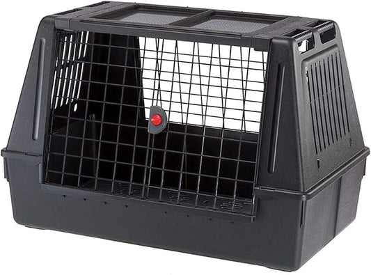Ferplast Atlas Vehicle SUV Dog Crate, Assembled Car Dog Crate Measures 39L x 23W x 26H, Ideal for Medium to Intermediate Dog Breeds, Black