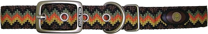 Hamilton Double Thick Nylon Deluxe Dog Collar with Brushed Hardware Finish, 1-Inch by 20-Inch, Weave