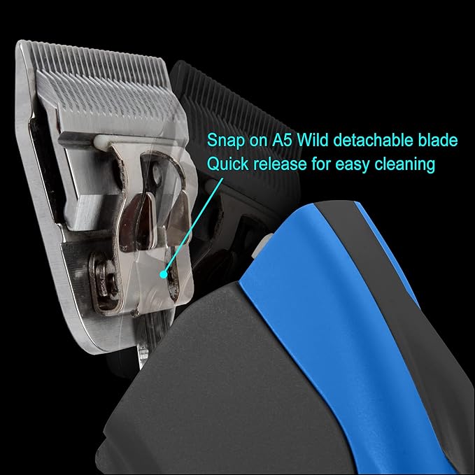 Detachable Blade - Size 10W Wide Blade 3/32", Made of Extra Durable Japanese Steel, Compatible with Most Andis, Oster, Wahl A5 Clippers