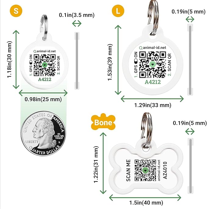 QR Code Pet Tag Service Dog ID - ESA - Emotional Support Service Dog Name Tags (ESA, S)