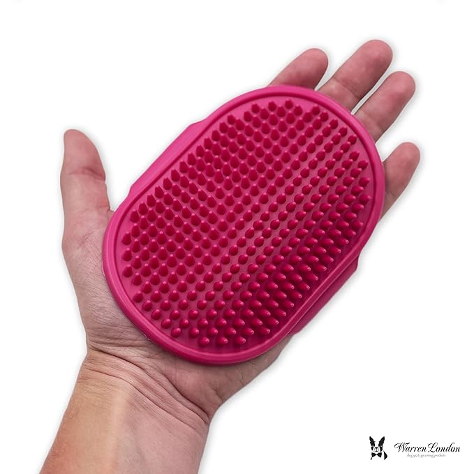 Warren London Grooming Bath Brush for Dogs and Cats - Red